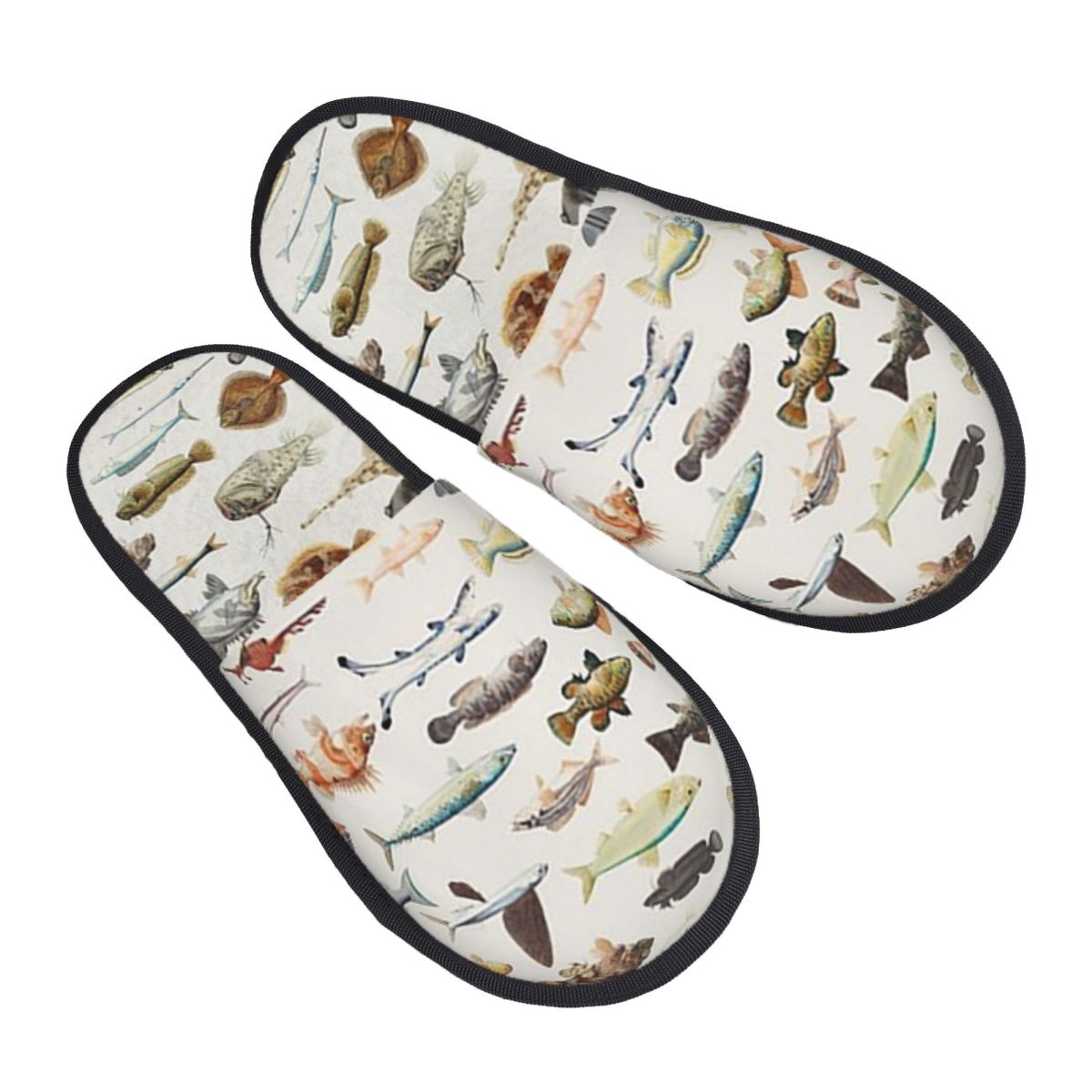 Shoes Women Chart - Maßgefertigte Fischmuster-Hausschuhe aus Memory-Schaum, Warme Weiche