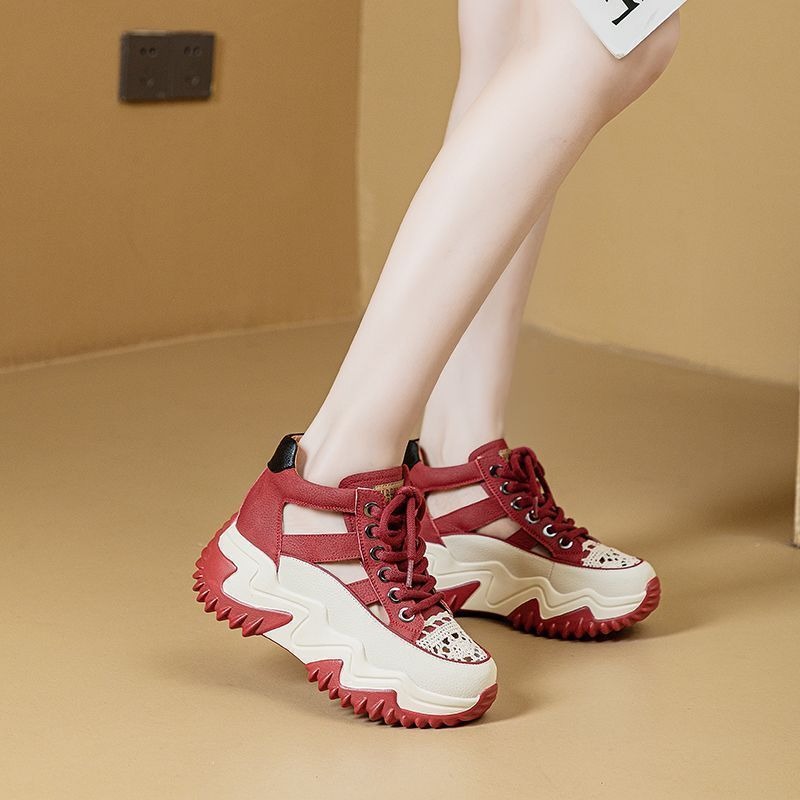 Women Shoes Size Chart - Damen Chunky Plateau Dad Sneakers Farbblock