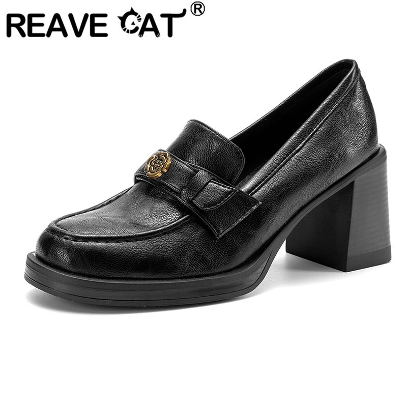 Women'S Shoes Extended Sizes - REAVE CAT Schwarze Damen-Pumps mit Runder