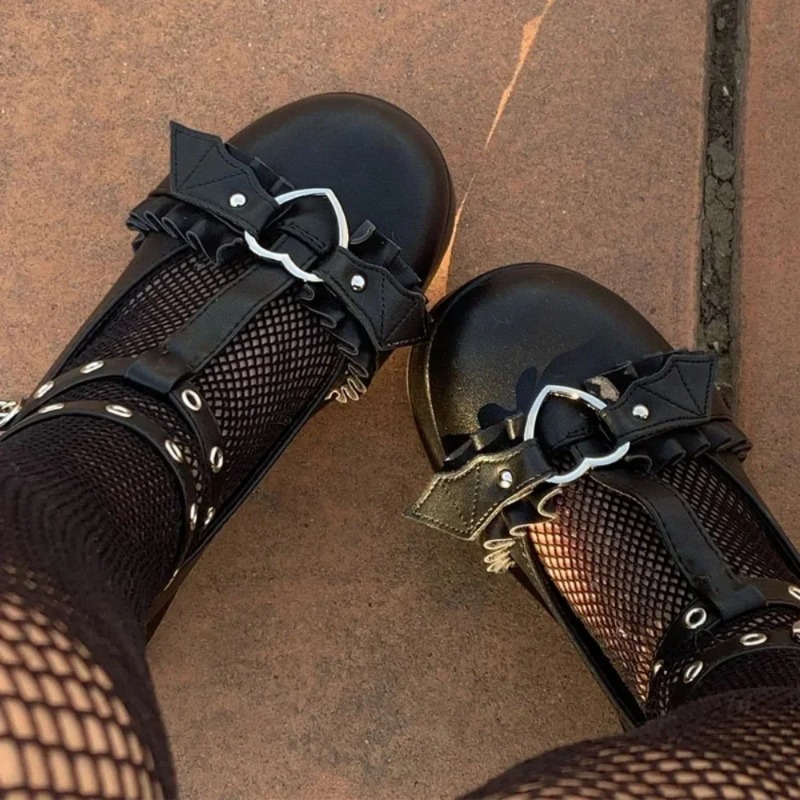 Women'S Shoes Large - Neue Sweet Heart Buckle Wedges Mary