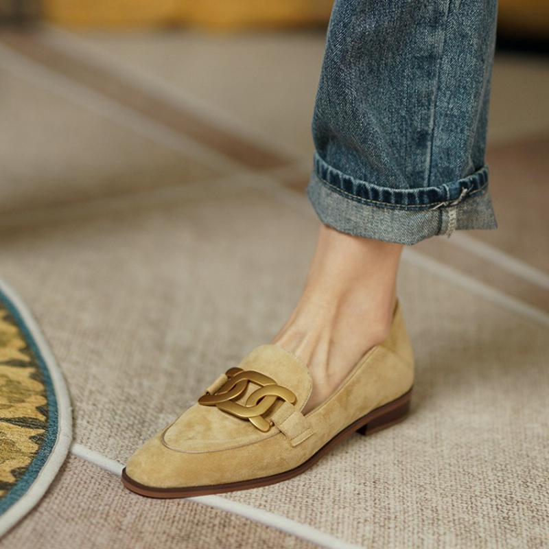 Women'S Shoes Large - Wildleder Leder Frauen Loafers Frühling/Herbst Niedrigen