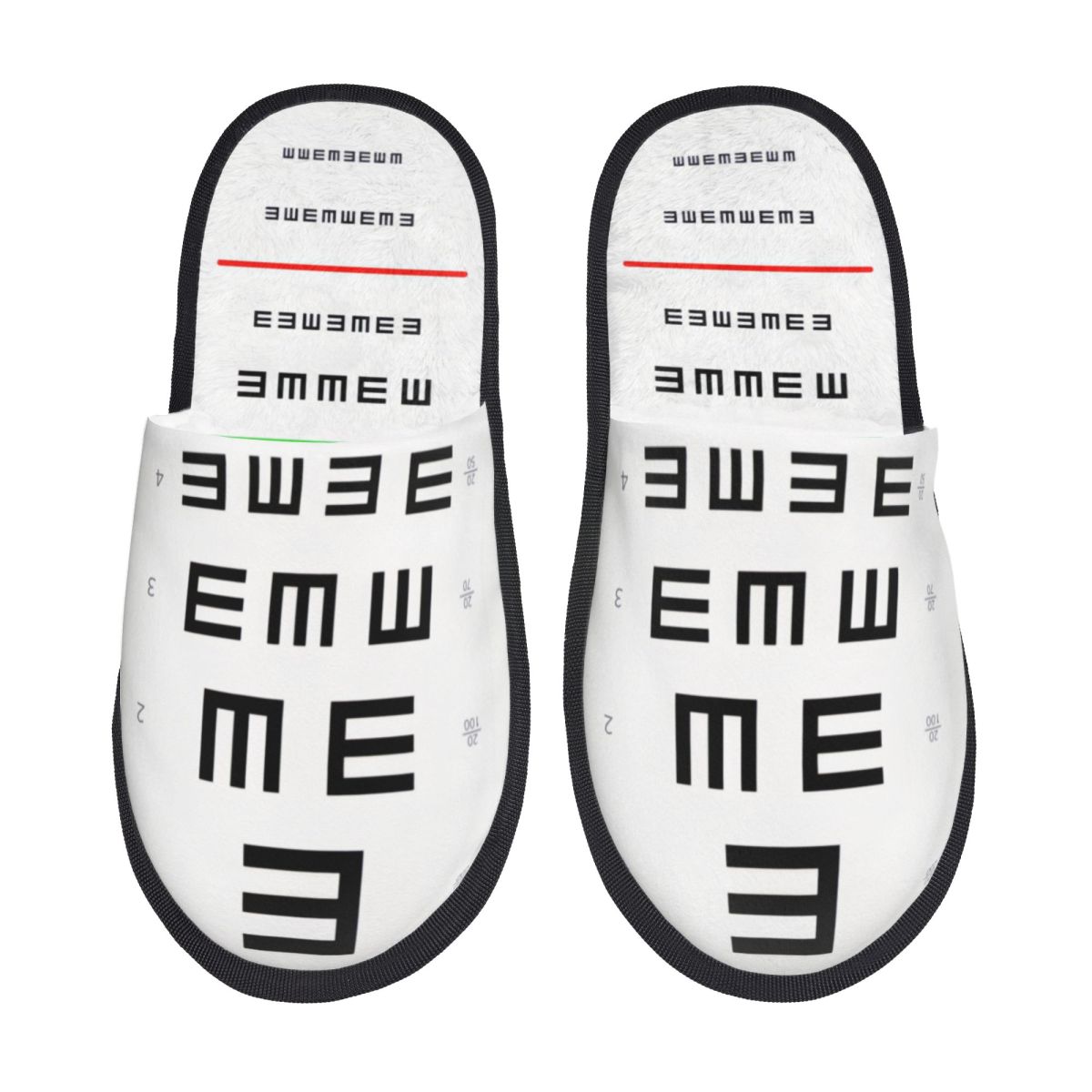Shoes Women Chart - Maßgefertigte Augentest-Diagnose-Hausschuhe für Damen, Gemütliche Memory-Foam