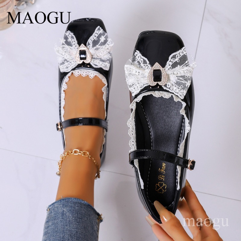 Mary Jane Shoes - Mary Jane Flats mit quadratischer Spitze