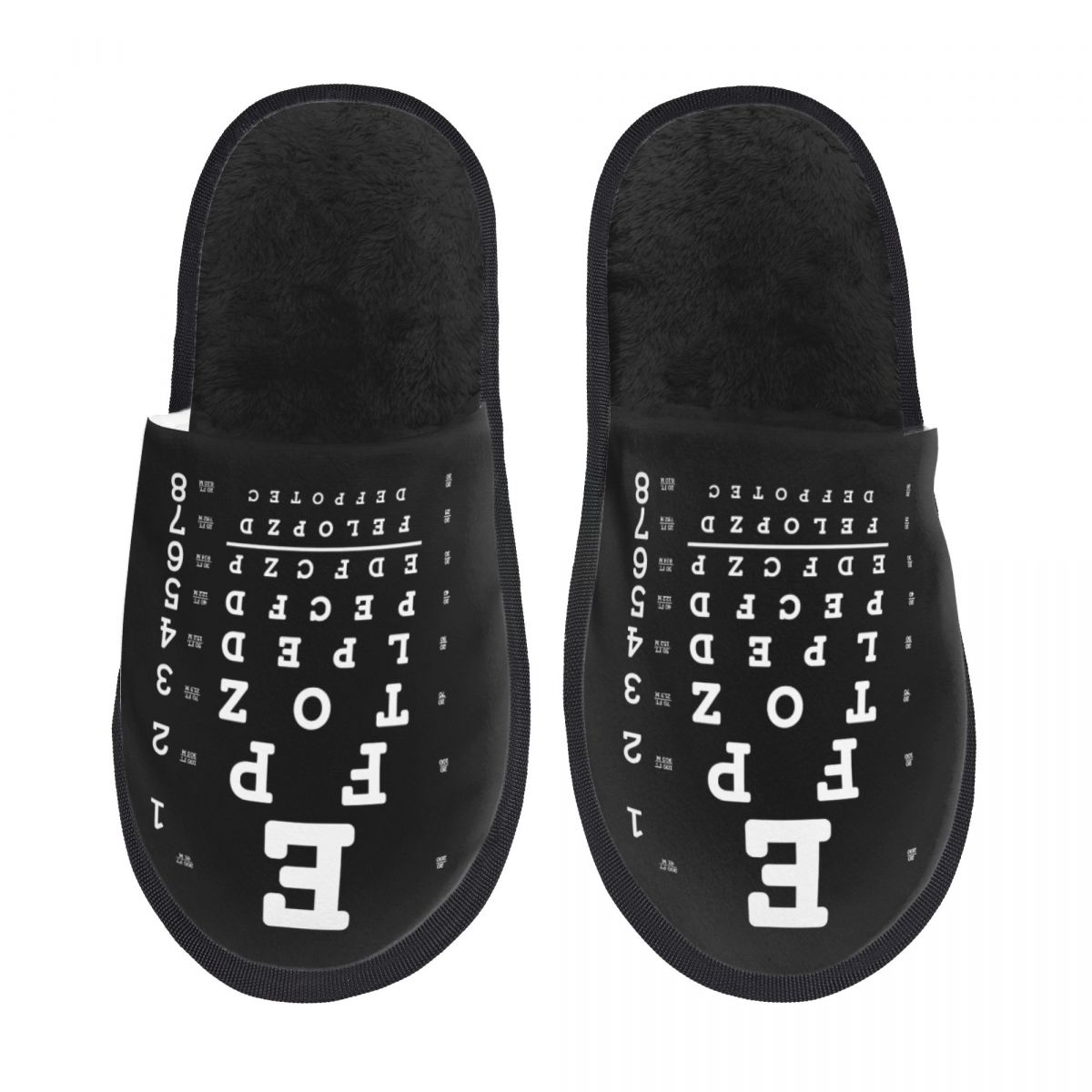 Shoes Women Chart - Maßgefertigte Snellen-Sehtafel-Hausschuhe aus Weichem Memory-Schaum für