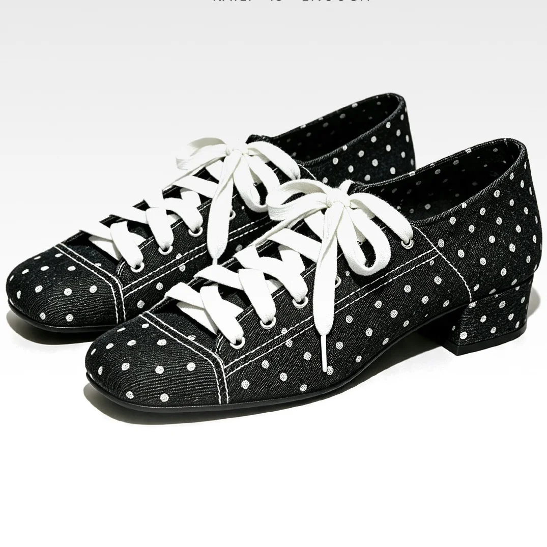 Mary Jane Shoes - 2027 Damen Polka Dot Schuhe mit
