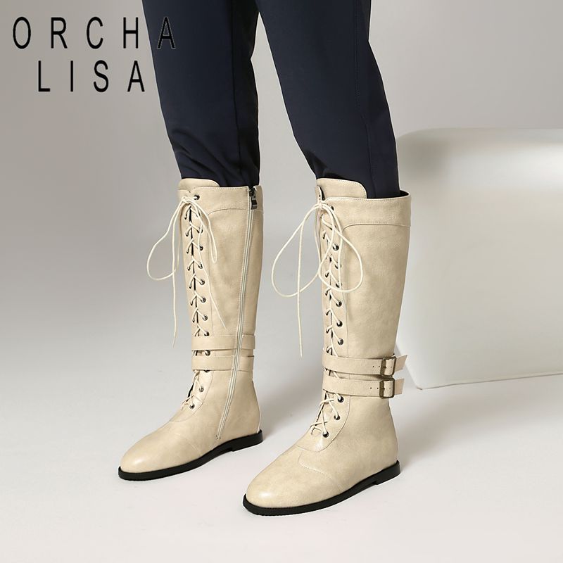 Women'S Shoes Extended Sizes - ORCHA LISA Beige Damen Hohe Langschuhe
