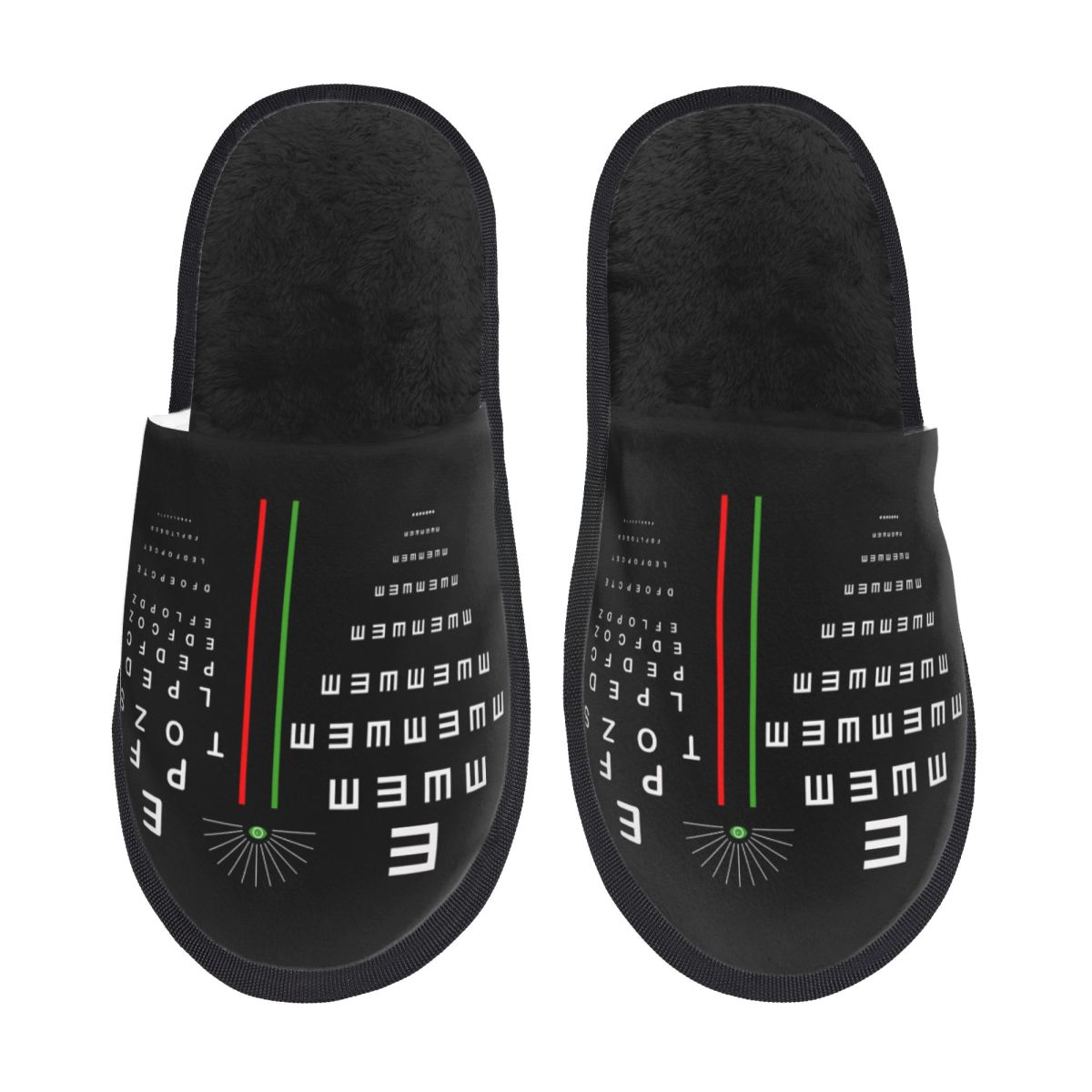 Women Shoes Size Chart - Maßgeschneiderte Snellen-Sehtafel-Hausschuhe aus weichem Memory-Schaum für