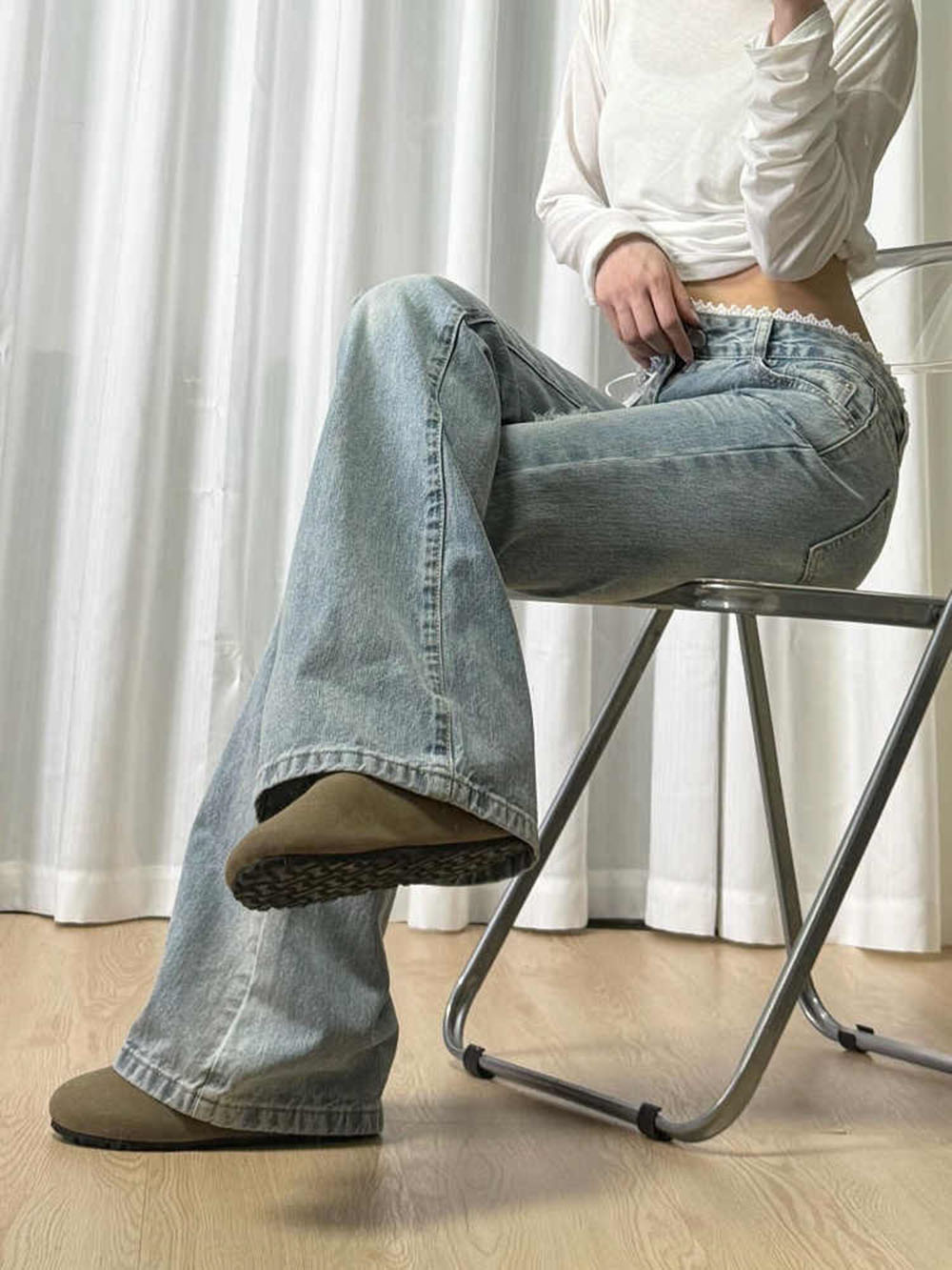Spitzendesign Hellblaue Damen- – Women Shoes Jeans Bewertung und Preis
