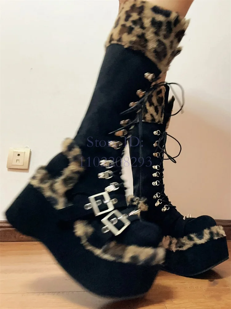 Leopard Pelz Kniehohe Stiefel  – Women Shoes Size Chart Bewertung und Preis