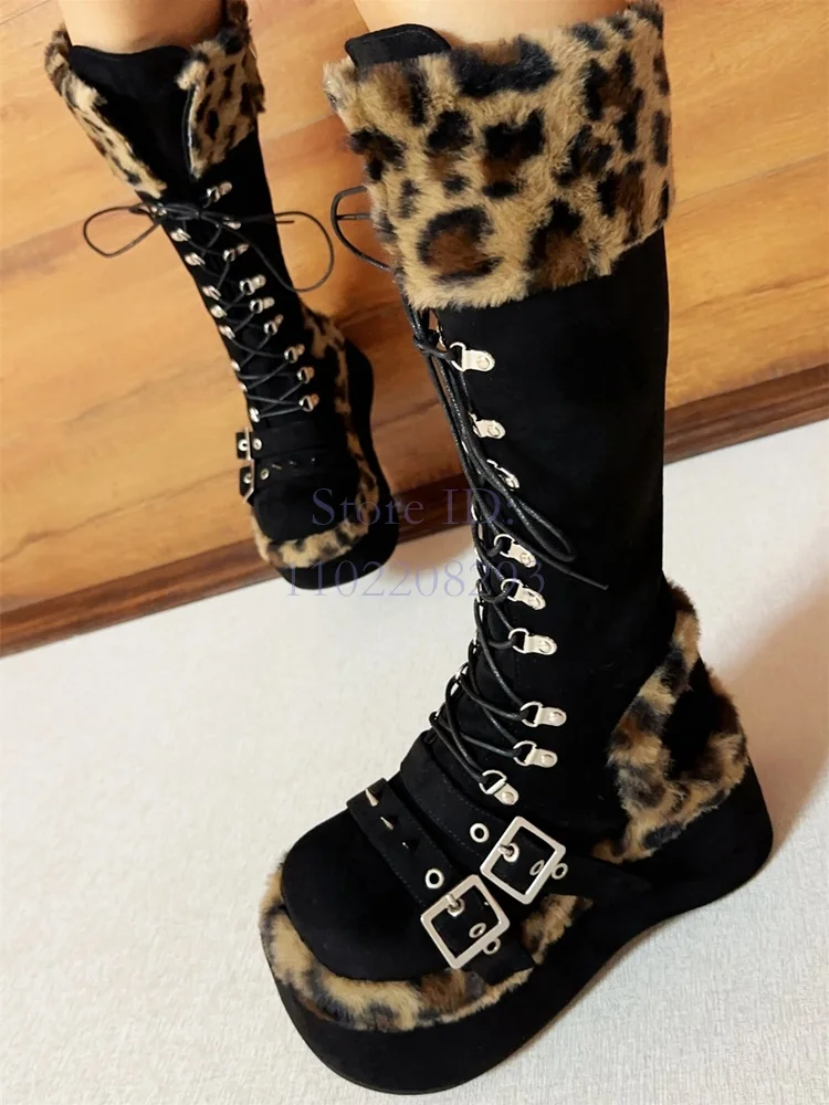 Leopard Pelz Kniehohe Stiefel  – Women Shoes Size Chart Bewertung und Preis