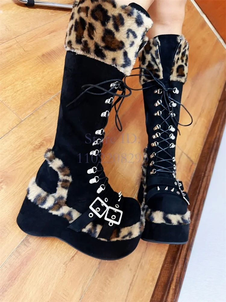 Leopard Pelz Kniehohe Stiefel  – Women Shoes Size Chart Bewertung und Preis