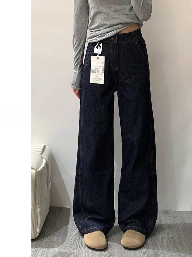 Tiefblaue Denim Wide-Leg-Jeans – Women Shoes Jeans Bewertung und Preis