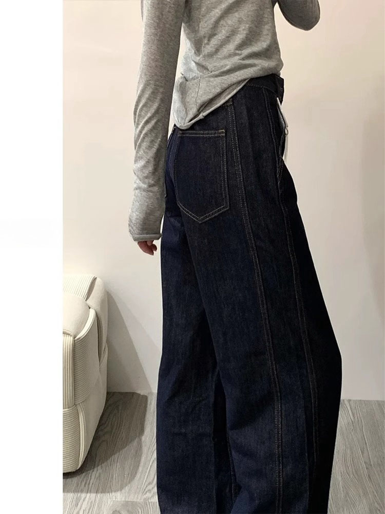 Tiefblaue Denim Wide-Leg-Jeans – Women Shoes Jeans Bewertung und Preis