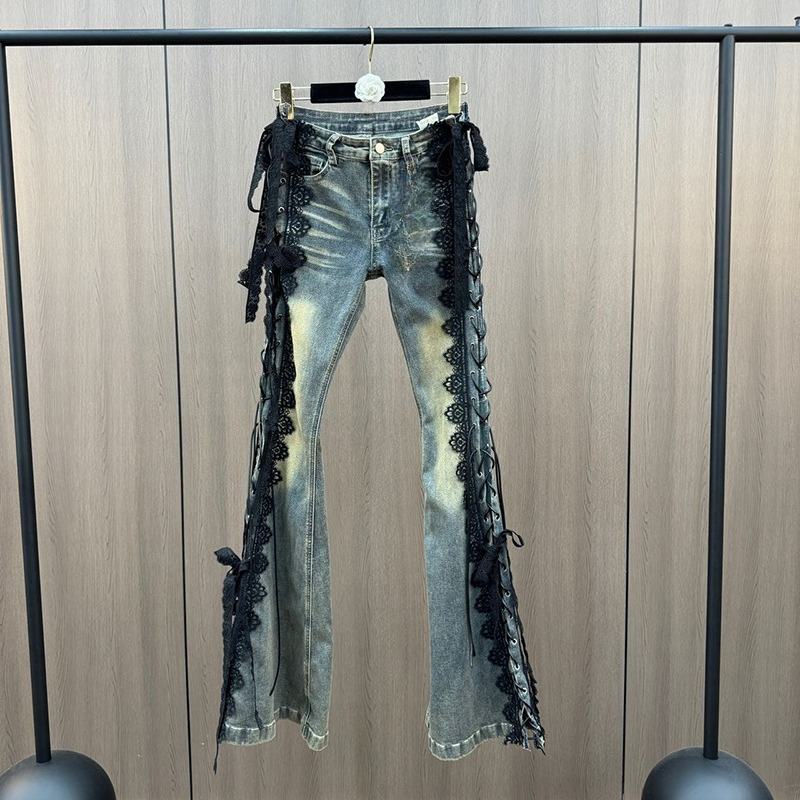 Lace Up Flare Jeans Retro Stic – Women Shoes Jeans Bewertung und Preis